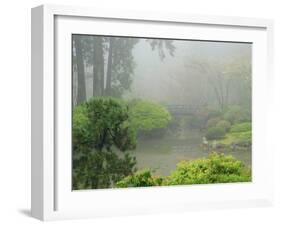 Portland Japanese Garden Fogged In: Portland, Oregon United States of America, USA-Michel Hersen-Framed Premium Photographic Print