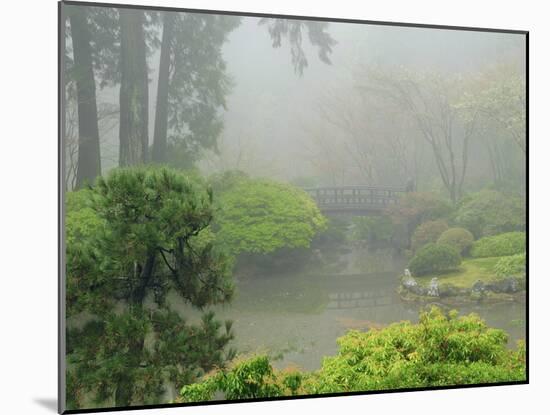 Portland Japanese Garden Fogged In: Portland, Oregon United States of America, USA-Michel Hersen-Mounted Premium Photographic Print