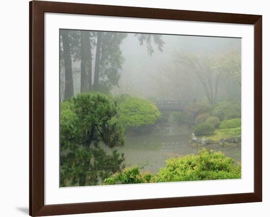 Portland Japanese Garden Fogged In: Portland, Oregon United States of America, USA-Michel Hersen-Framed Photographic Print