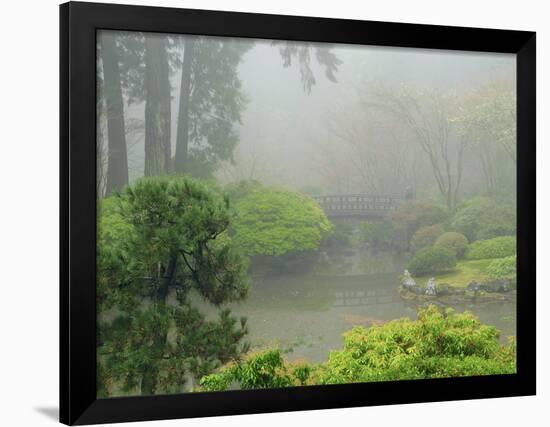 Portland Japanese Garden Fogged In: Portland, Oregon United States of America, USA-Michel Hersen-Framed Photographic Print