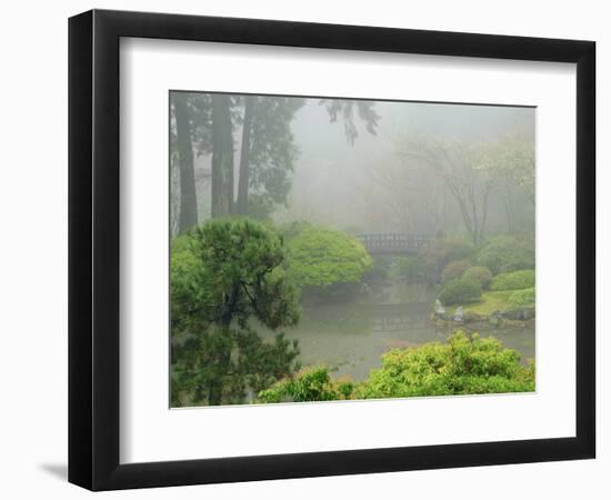 Portland Japanese Garden Fogged In: Portland, Oregon United States of America, USA-Michel Hersen-Framed Photographic Print