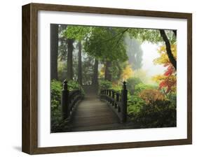 Portland Japanese Garden in Autumn, Portland, Oregon, USA-Michel Hersen-Framed Premium Photographic Print