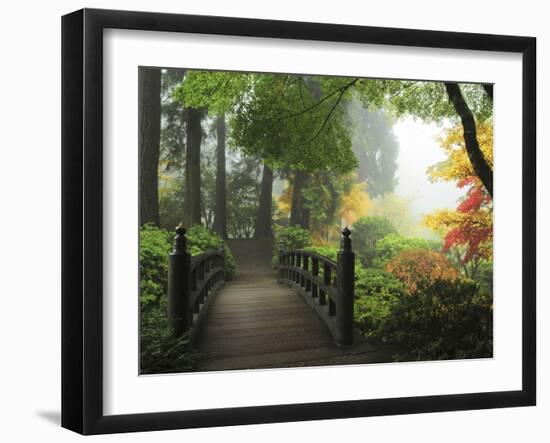 Portland Japanese Garden in Autumn, Portland, Oregon, USA-Michel Hersen-Framed Premium Photographic Print