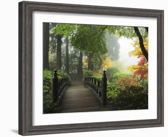 Portland Japanese Garden in Autumn, Portland, Oregon, USA-Michel Hersen-Framed Photographic Print