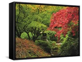 Portland Japanese Garden in Autumn, Portland, Oregon, USA-Michel Hersen-Framed Stretched Canvas