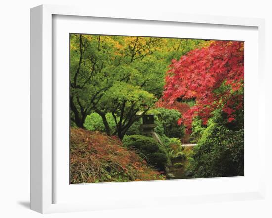 Portland Japanese Garden in Autumn, Portland, Oregon, USA-Michel Hersen-Framed Premium Photographic Print