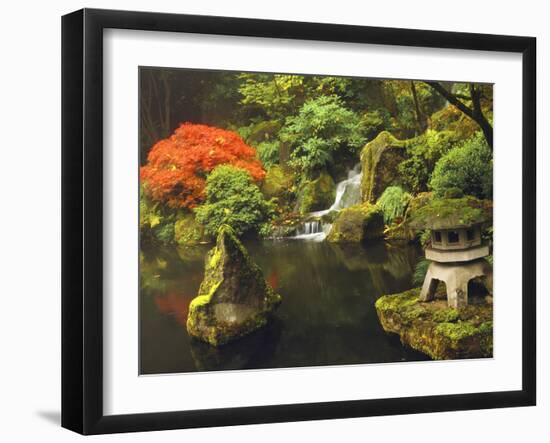 Portland Japanese Garden in Autumn, Portland, Oregon, USA-Michel Hersen-Framed Photographic Print