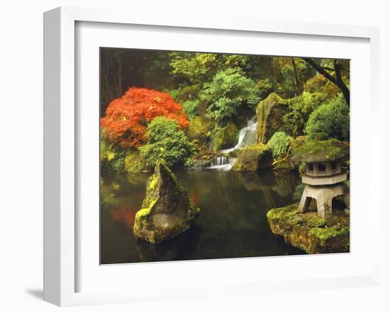 Portland Japanese Garden in Autumn, Portland, Oregon, USA-Michel Hersen-Framed Photographic Print