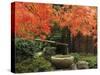 Portland Japanese Garden in Autumn, Portland, Oregon, USA,-Michel Hersen-Stretched Canvas