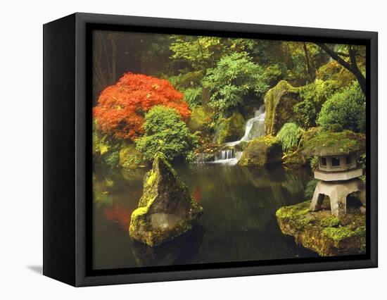 Portland Japanese Garden in Autumn, Portland, Oregon, USA-Michel Hersen-Framed Stretched Canvas