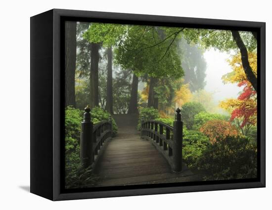 Portland Japanese Garden in Autumn, Portland, Oregon, USA-Michel Hersen-Framed Stretched Canvas