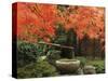 Portland Japanese Garden in Autumn, Portland, Oregon, USA,-Michel Hersen-Stretched Canvas