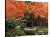 Portland Japanese Garden in Autumn, Portland, Oregon, USA,-Michel Hersen-Stretched Canvas