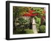 Portland Japanese Garden in Autumn with Fire Hydrant, Portland, Oregon, USA-Michel Hersen-Framed Photographic Print