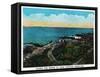 Portland, Maine, Along the Shore at Cape Cottage Scene-Lantern Press-Framed Stretched Canvas