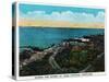 Portland, Maine, Along the Shore at Cape Cottage Scene-Lantern Press-Stretched Canvas