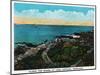 Portland, Maine, Along the Shore at Cape Cottage Scene-Lantern Press-Mounted Art Print