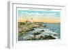 Portland, Maine - Casco Bay View of the Portland Head Lighthouse-Lantern Press-Framed Art Print