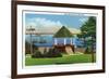 Portland, Maine - Fort Allen Park View of Casco Bay-Lantern Press-Framed Premium Giclee Print