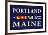 Portland, Maine - Nautical Flags-Lantern Press-Framed Art Print