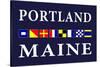 Portland, Maine - Nautical Flags-Lantern Press-Stretched Canvas