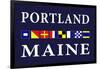 Portland, Maine - Nautical Flags-Lantern Press-Framed Art Print