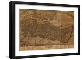 Portland, Maine - Panoramic Map-Lantern Press-Framed Art Print