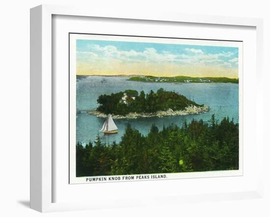Portland, Maine - Peaks Island View of Pumpkin Knob-Lantern Press-Framed Art Print