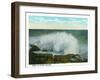 Portland, Maine - Peaks Island View of the Surf-Lantern Press-Framed Art Print