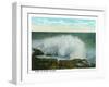 Portland, Maine - Peaks Island View of the Surf-Lantern Press-Framed Art Print