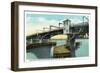 Portland, Maine - Portland Bridge Cantilever Draw and Operations House View-Lantern Press-Framed Art Print