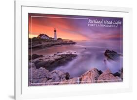 Portland, Maine - Portland Head Light-Lantern Press-Framed Premium Giclee Print