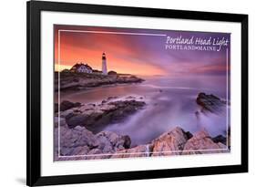 Portland, Maine - Portland Head Light-Lantern Press-Framed Premium Giclee Print