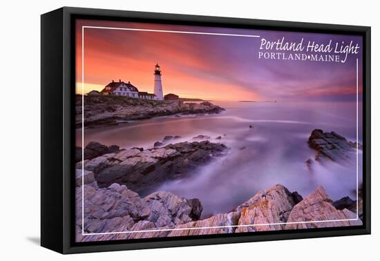 Portland, Maine - Portland Head Light-Lantern Press-Framed Stretched Canvas