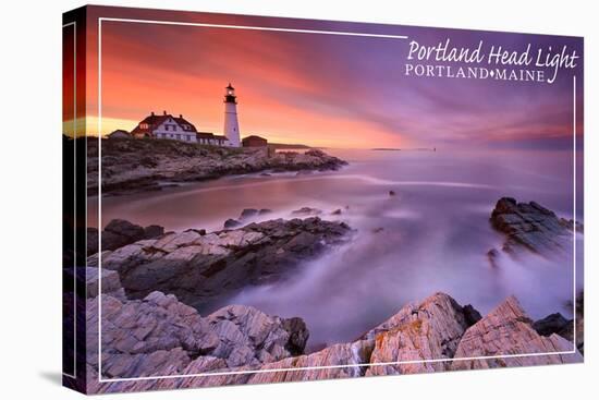 Portland, Maine - Portland Head Light-Lantern Press-Stretched Canvas