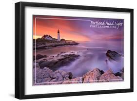 Portland, Maine - Portland Head Light-Lantern Press-Framed Art Print