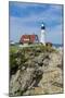 Portland, Maine, USA Famous Head Light lighthouse on rocky cliff.-Bill Bachmann-Mounted Photographic Print
