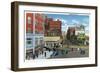 Portland, Maine - View of Congress Square-Lantern Press-Framed Art Print