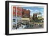 Portland, Maine - View of Congress Square-Lantern Press-Framed Art Print