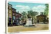 Portland, Maine - View of Longfellow Monument and Longfellow Square-Lantern Press-Stretched Canvas