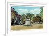 Portland, Maine - View of Longfellow Monument and Longfellow Square-Lantern Press-Framed Premium Giclee Print