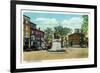 Portland, Maine - View of Longfellow Monument and Longfellow Square-Lantern Press-Framed Premium Giclee Print