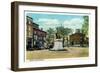 Portland, Maine - View of Longfellow Monument and Longfellow Square-Lantern Press-Framed Art Print