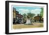 Portland, Maine - View of Longfellow Monument and Longfellow Square-Lantern Press-Framed Art Print