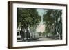 Portland, Maine, View of North Street from Congress-Lantern Press-Framed Art Print