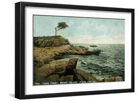 Portland, Maine - View of Peaks Island and the Pair Tree-Lantern Press-Framed Art Print