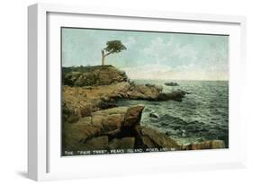 Portland, Maine - View of Peaks Island and the Pair Tree-Lantern Press-Framed Art Print