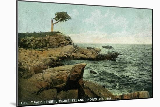 Portland, Maine - View of Peaks Island and the Pair Tree-Lantern Press-Mounted Art Print