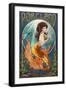 Portland - Mermaid-Lantern Press-Framed Art Print