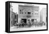 Portland, OR Fire Station Horse Drawn and Men Photograph - Portland, OR-Lantern Press-Framed Stretched Canvas